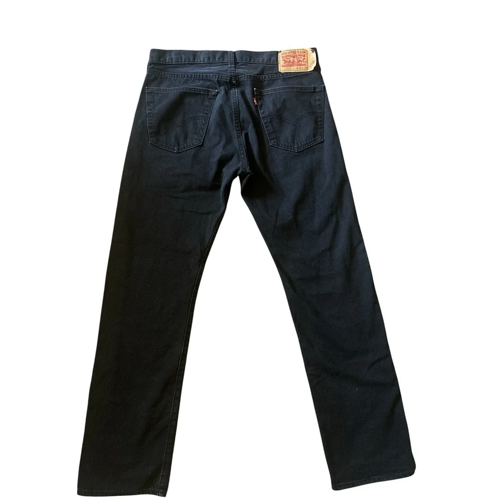 LEVI LEVIS 501 ORIGINAL FIT STRAIGHT MENS BLACK BUTTON FLY JEANS 36X 34 RED TAB